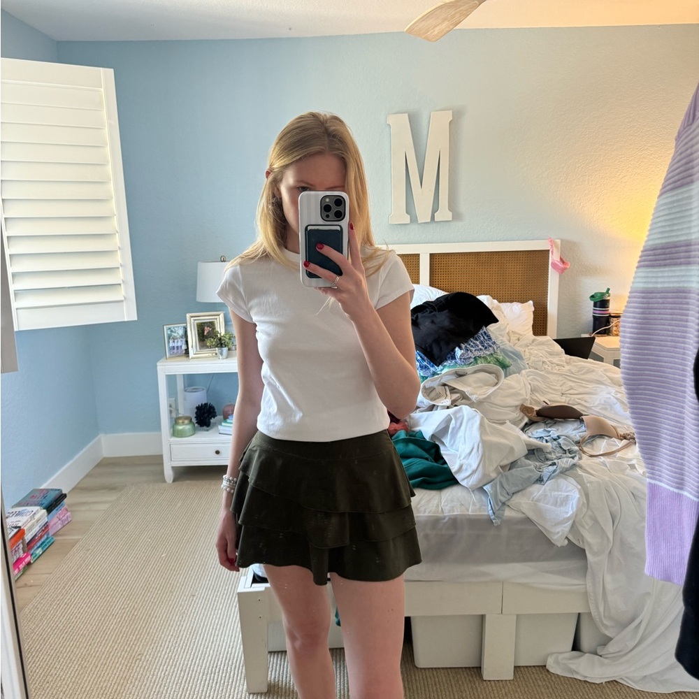 Altar’d State Olive Green Tiered Skirt